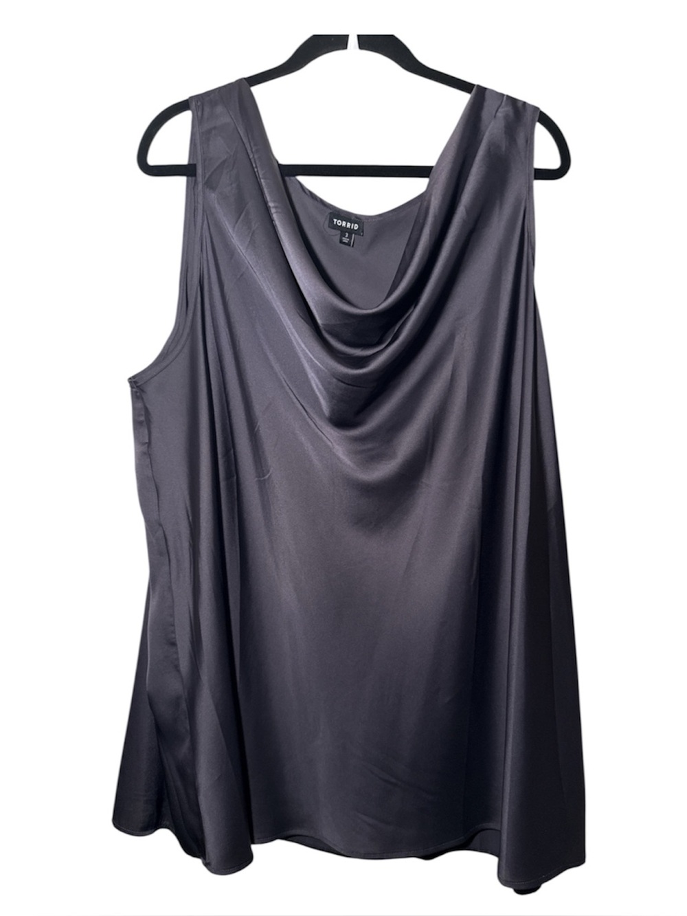 Torrid Charcoal Gray Satin Cowl Neck Top Size: 3x (22-24)